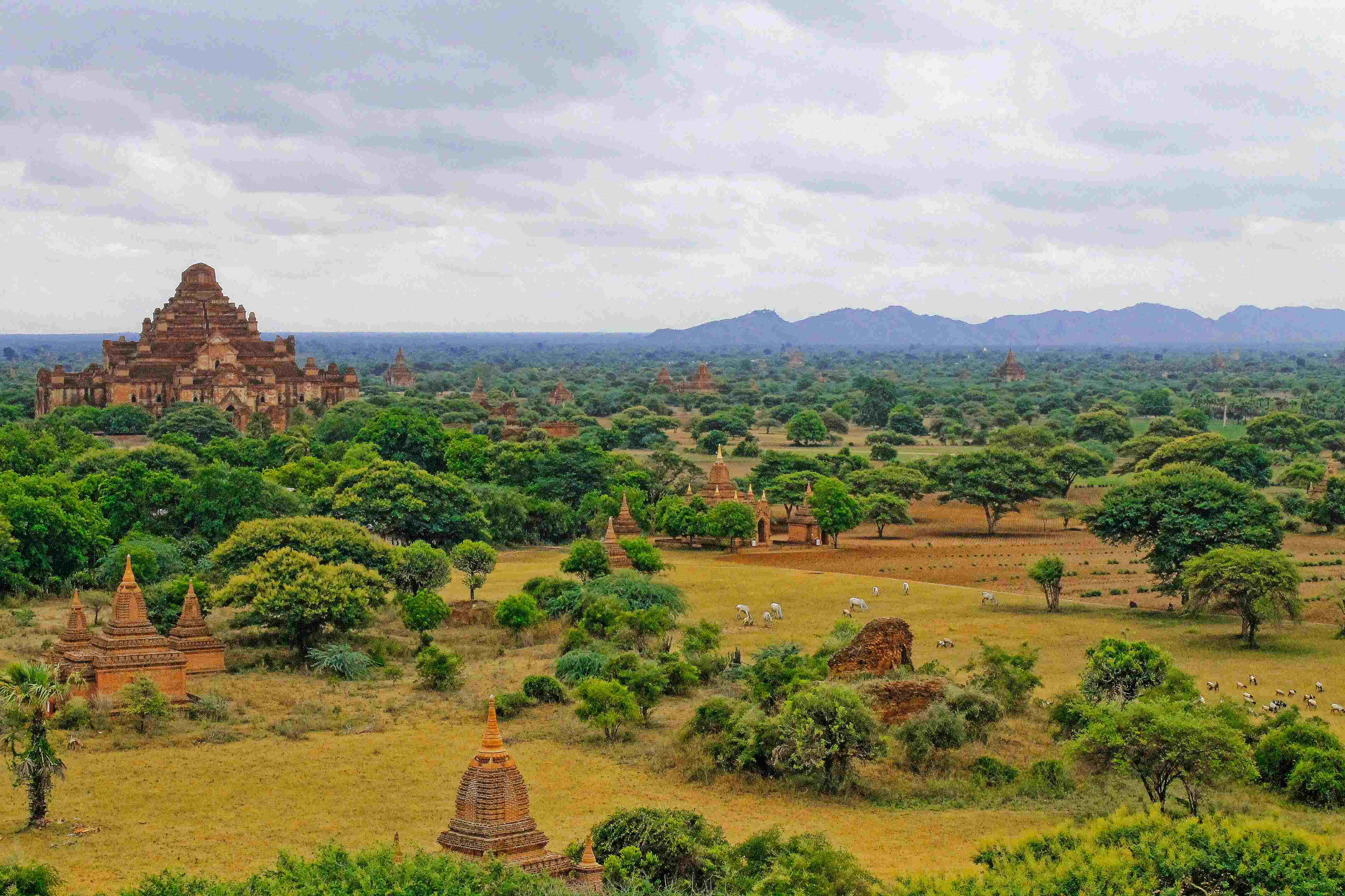 Serene hill temple view